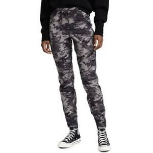 Spanx Gray Camo Stretch Twill Cargo Jogger Utility Pull Up Pants Size L